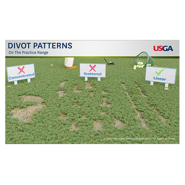 Divot Patterns on the Practice Range Educational Poster