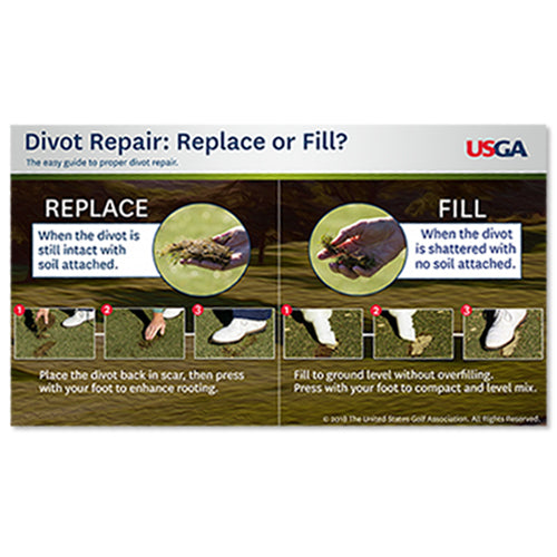 Divot Repair: Replace or Fill: Course Care Educational Poster