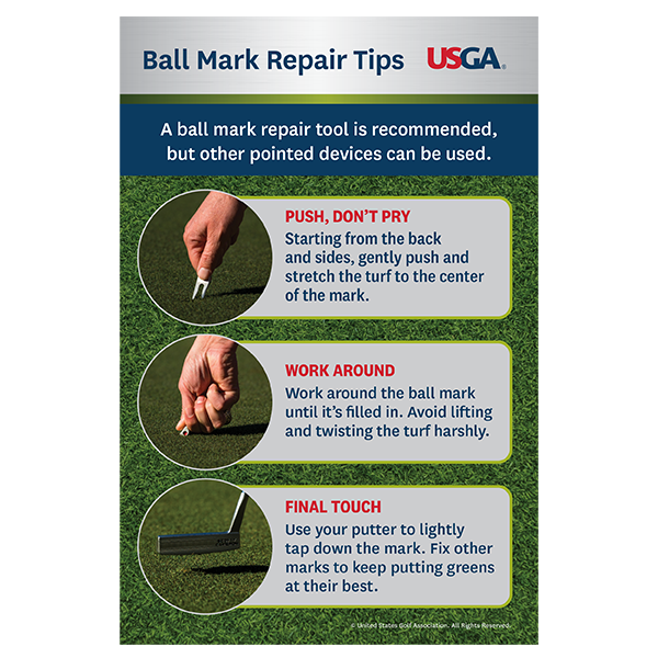 Ball Mark Repair Tips Stickers - 20/package