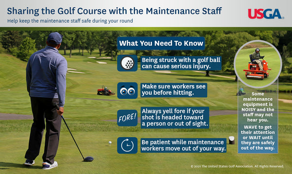 Sharing the Golf Course with the Maintenance Staff Educational Poster